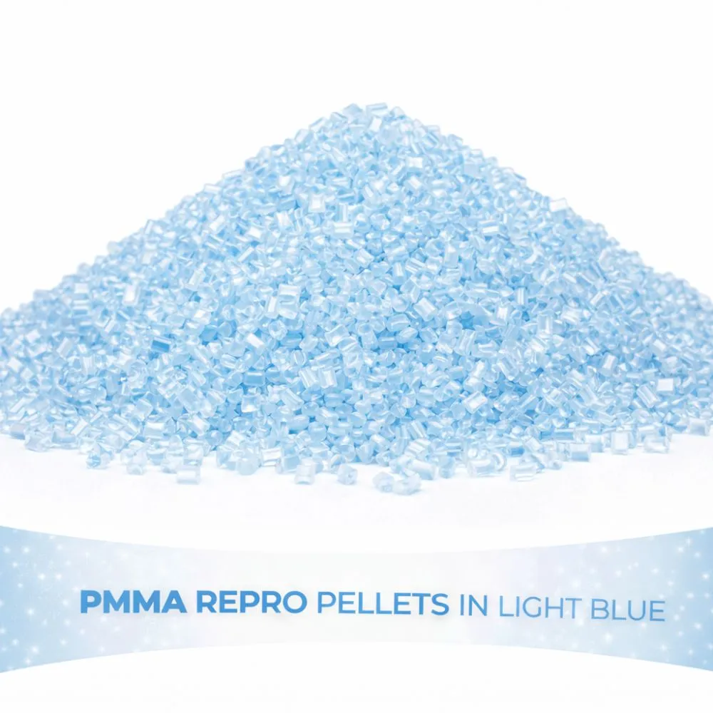 PMMA Repro Pellets In Light Blue